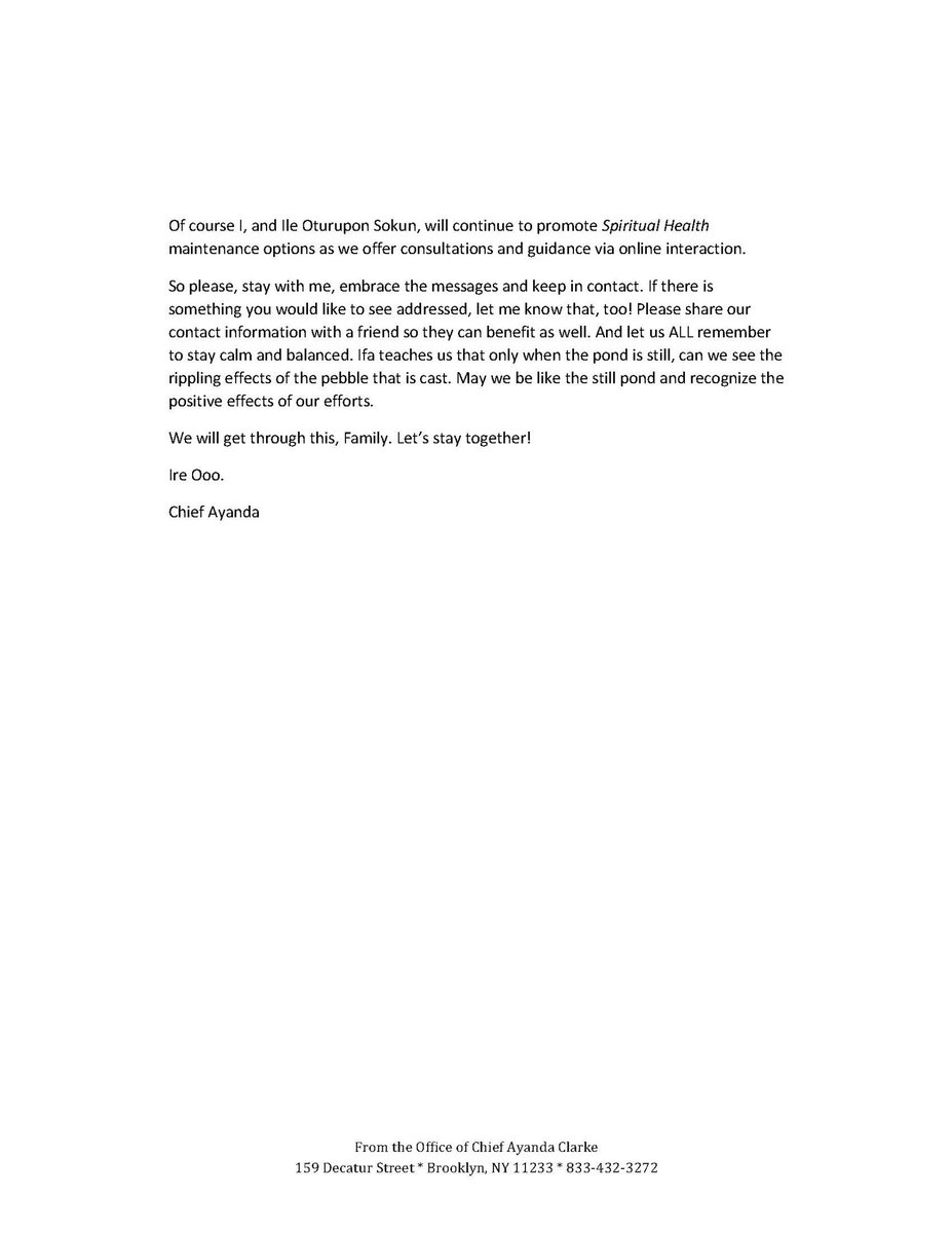 TheFadaraGroup's tweet photo. Greetings, Family. Kindly read and share this timely message from #ChiefAyandaClarke.
~~ #TeamChiefAyandaClarke

Link: https://t.co/WCX8n0n0e6 https://t.co/6GrNrJxZ2r
