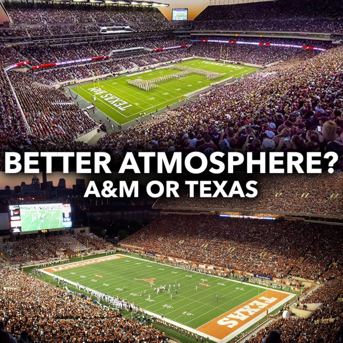 TAMU_UT_Rivalry's tweet image. Which stadium has the better atmosphere?

RT ~ Kyle Field (A&amp;amp;M)
Like ~ D.K.R. (TEXAS)