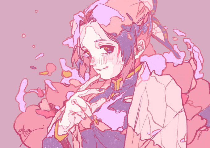 オカユウリ.デザフェス両日F242さんがTwitterに投稿した胡蝶しのぶ(鬼滅の刃)のイラスト。