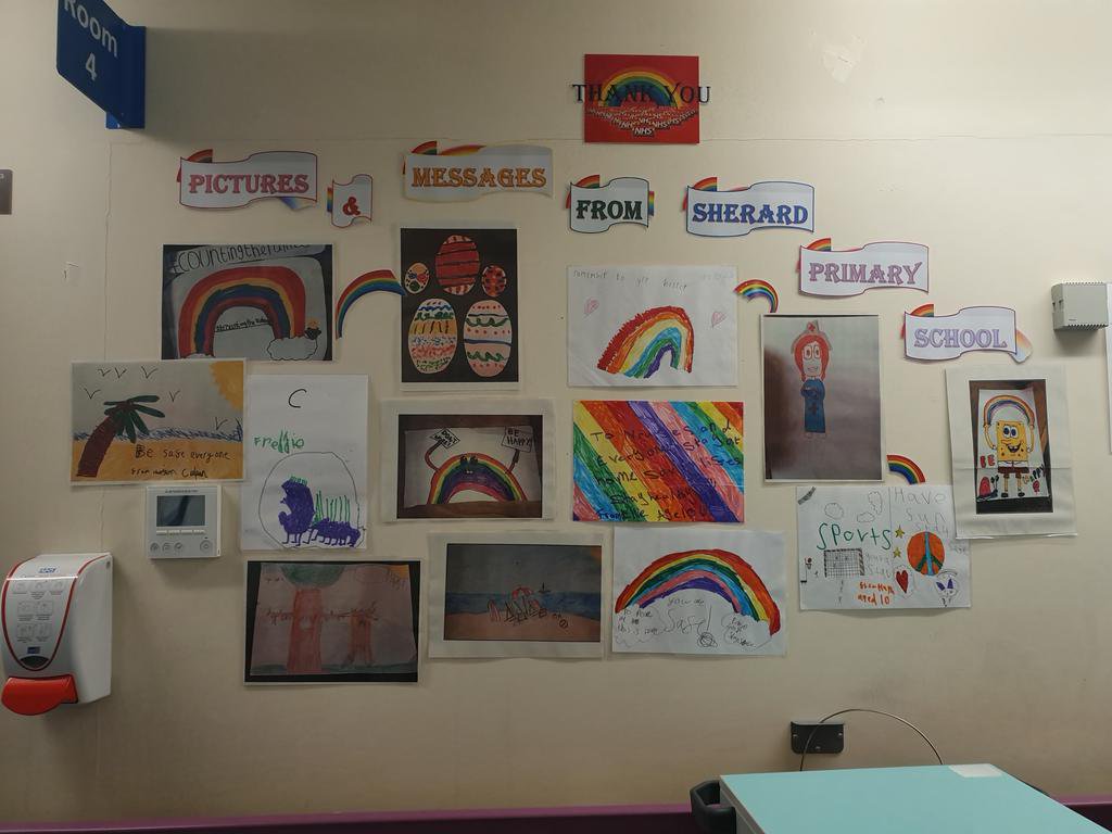 Lovely pictures sent in from Sherard Primary School in Melton Mowbray to cheer our patients and staff up . Thank you so much