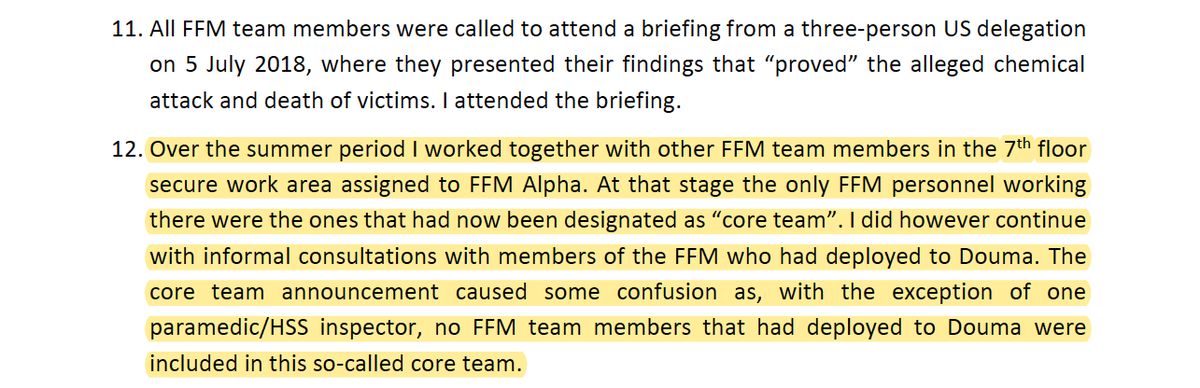 10) Procedural irregularities amount to scientific fraud and breach of the Chemical Weapons Convention. As Ian Henderson reported to the UN Security Council, the team who actually deployed to Douma were excluded from the investigation. 