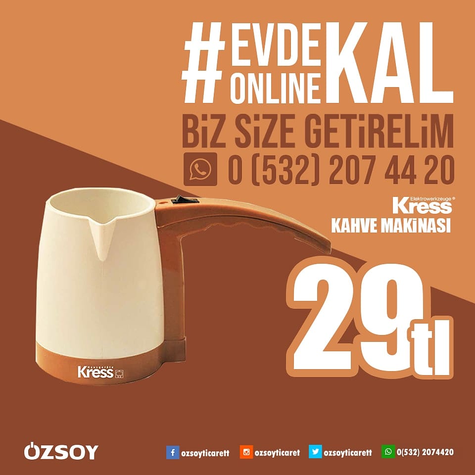 ozsoyticarett's tweet photo. VİRÜSÜN YAYILMASINI DURDURMAK VE SEVDİKLERİMİZİ KORUMAK İÇİN EVDE KAL, ONLINE KAL AMA TÜRK KAHVESİZ KALMA!!!🙏 WHATSAPP NUMARAMIZDAN BİZLERE ULAŞIN, ÜRÜNÜNÜZÜ KAPINIZA KADAR GETİRELİM👍#ozsoyticaret #evdekal #onlinekal #turkkahvemakinasi #kucukevaletleri #kapıdaödeme #malkara https://t.co/T4Dij2Rmyd