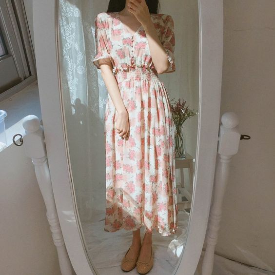 smile flower : long floral flowy dresses