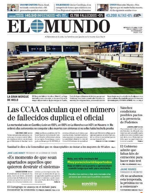 JosPastr's tweet photo. Esta portada parece haber cabreado a muchos. Hay infinitos puntos intermedios entre los espectáculos mediáticos que forman la izquierda y sus medios ante cualquier desgracia cuando no gobiernan y la censura que pretenden imponer ahora con miles de muertos. https://t.co/TZAMXXEmv1