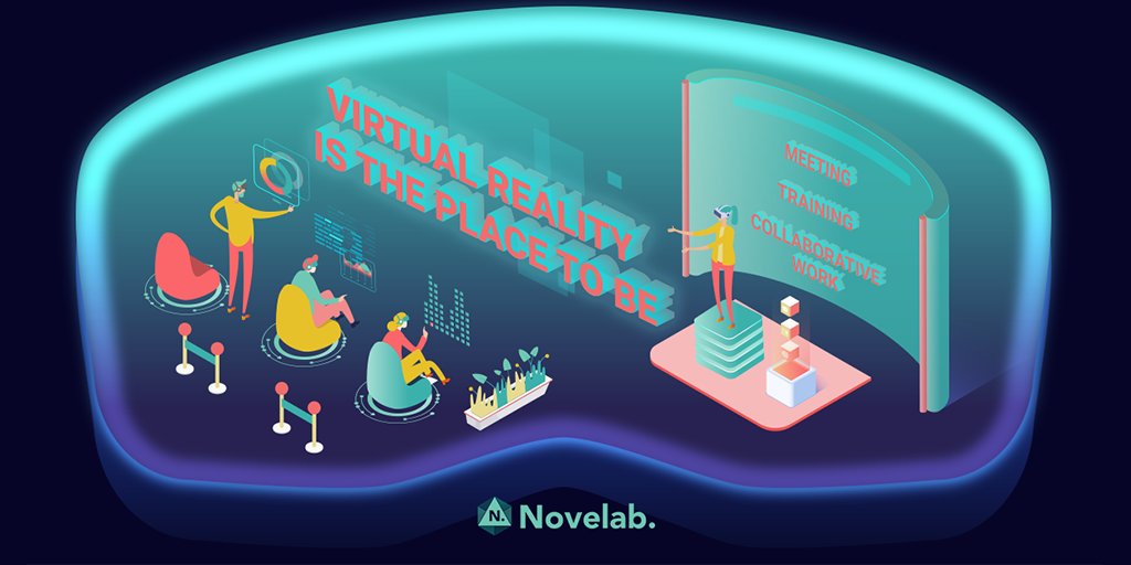 Novelab's tweet photo. You are working @ home and can’t get out, meet &amp; greet? Novelab creates amazing #VirtualReality experiences for you:
To meet business partners.
To teach and train teams.
To work collaboratively in 3D in real time.
#VR #AR #experience #StayHomeStaySafe 
➡
 https://t.co/ZPPiDsVNeo https://t.co/jOLJnGePnI
