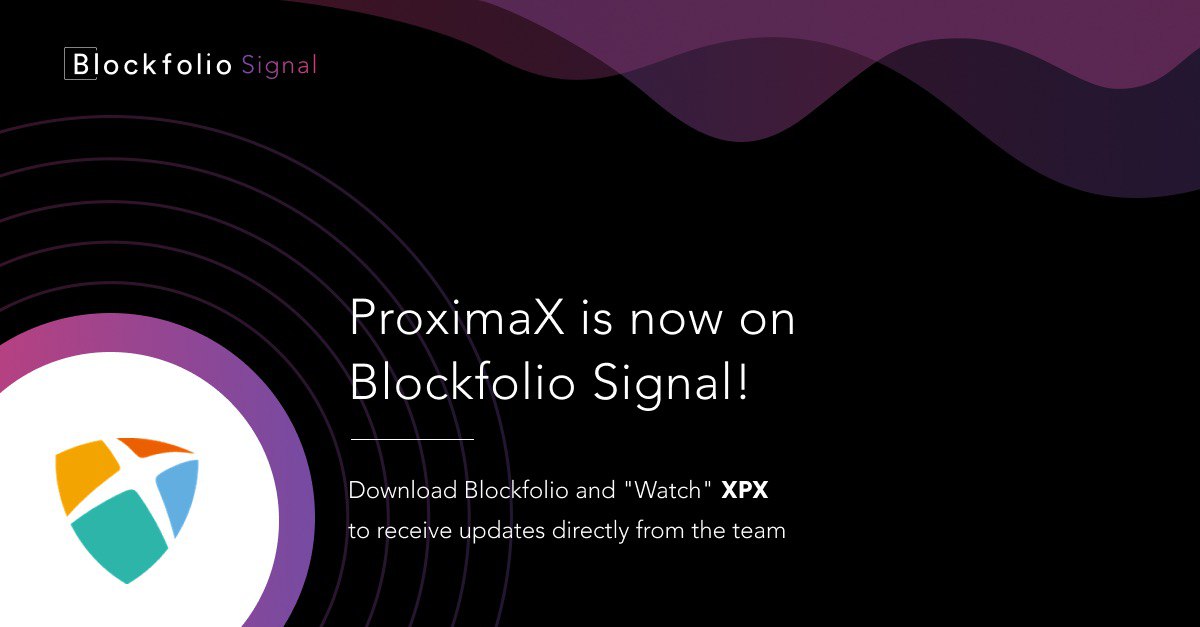 ProximaXUSA's tweet photo. ProximaX is now on #Blockfolio Signal!
https://t.co/rIzXpsg2dN
#ProximaX #Sirius #Blockchain #XPX #Cryptocurrency #ProximaXUSA https://t.co/QeofJDoscj