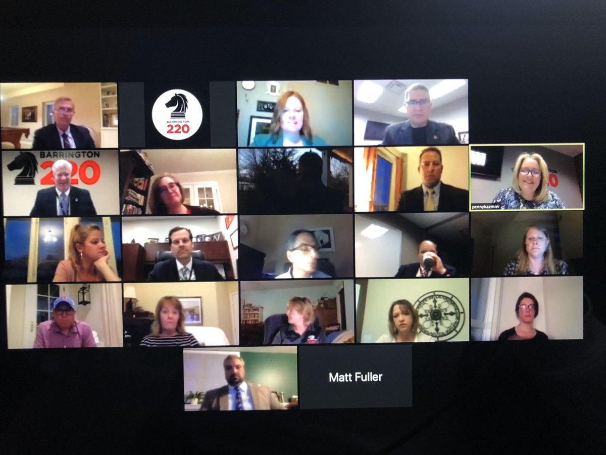 Congrats to the Barrington 220 school board for completing its first virtual board meeting.  <a href="/barrington220/">Barrington 220</a>