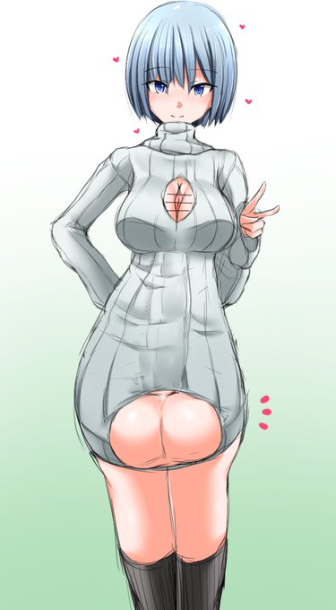 胸元あいてる服みたいに金玉部分があいてるふたなり用のリブ生地服あってもいいと思うの 