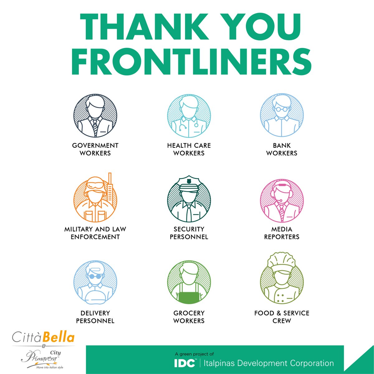 CityPrimavera's tweet photo. For all the men and women on the frontlines of COVID-19 both in the Philippines and across the world you are in  our prayers. Thank you for all that you’re doing, for your courage and your selflessness. 

#StaySafe #COVID19 #PrimaveraCity #Covidwar #Asalutetothefrontliners https://t.co/YW7yXf39uX