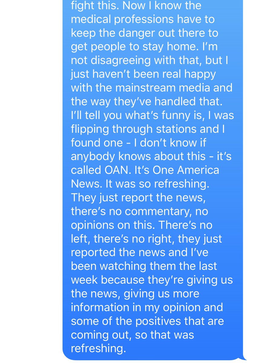 The full quote where he shouts out OANN