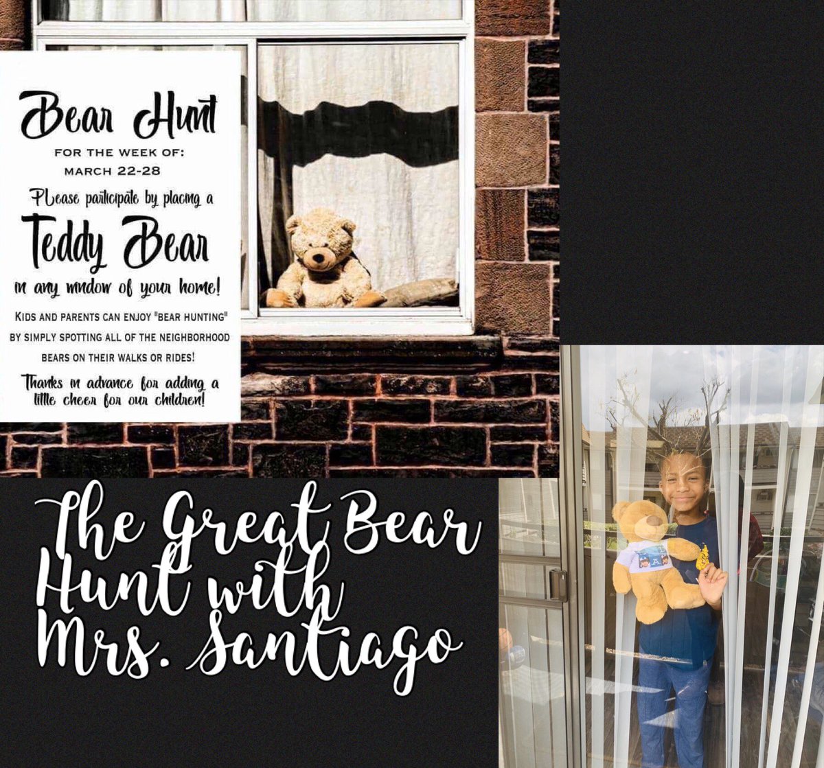 𝐂𝐨𝐧𝐧𝐞𝐜𝐭𝐞𝐝 𝐂𝐡𝐚𝐫𝐭𝐞𝐫 𝐎𝐚𝐤: This is a picture from Mrs. Santiago of a student who sent his teddy bear photo for the "Teddy Bear Hunt" that was done in late March.  Great job teachers and students for staying connected. <a href="/CowashB/">COWash_Bulldogs</a> #charteroakunifiedisAMAZING