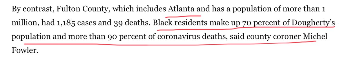Atlanta, 70% of the population, 90% of the deaths