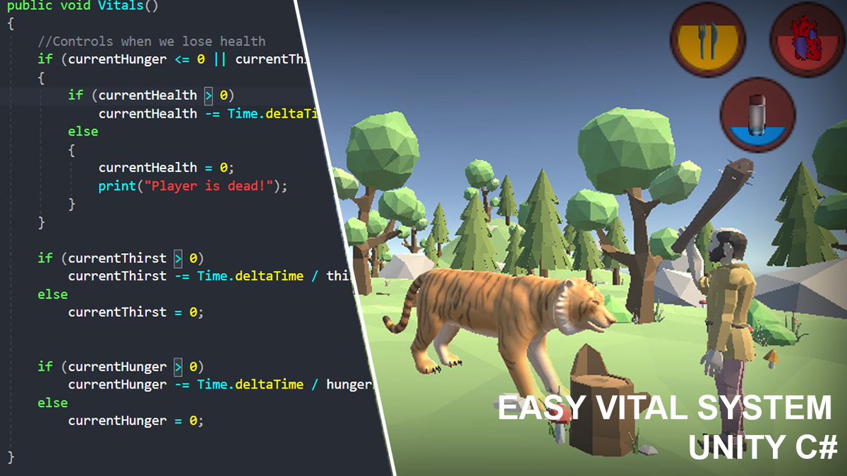 InvictusInt's tweet image. Just uploaded a tutorial on how to create a Vital System in Unity! Here&apos;s the link: youtu.be/pJqVv3bj8o8

#Unity3d #gamedev #gametutorial #games