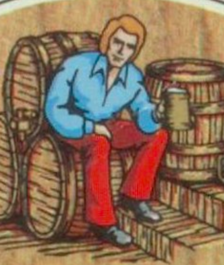 But never mind that, look at this dapper '70s gent, in his best slacks and wide-collared shirt, settling into the cellar there to quaff a few Keg Drafts