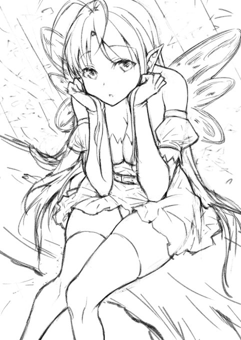 #オリジナルイラスト 
妖精さん描いてる(^ω^)/ 
