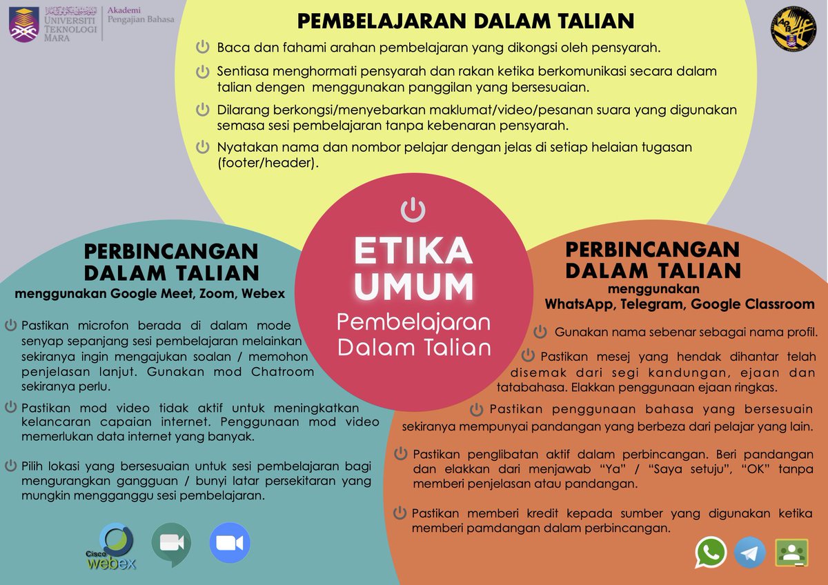 smfapb_uitm's tweet photo. ETIKA UMUM PEMBELAJARAN DALAM TALIAN
#UiTMdihatiku
#KitaUiTM
#SMFBersamaAnda
#DemiAPB
#APBwillRise
#APBperform https://t.co/9rllaaZsLz