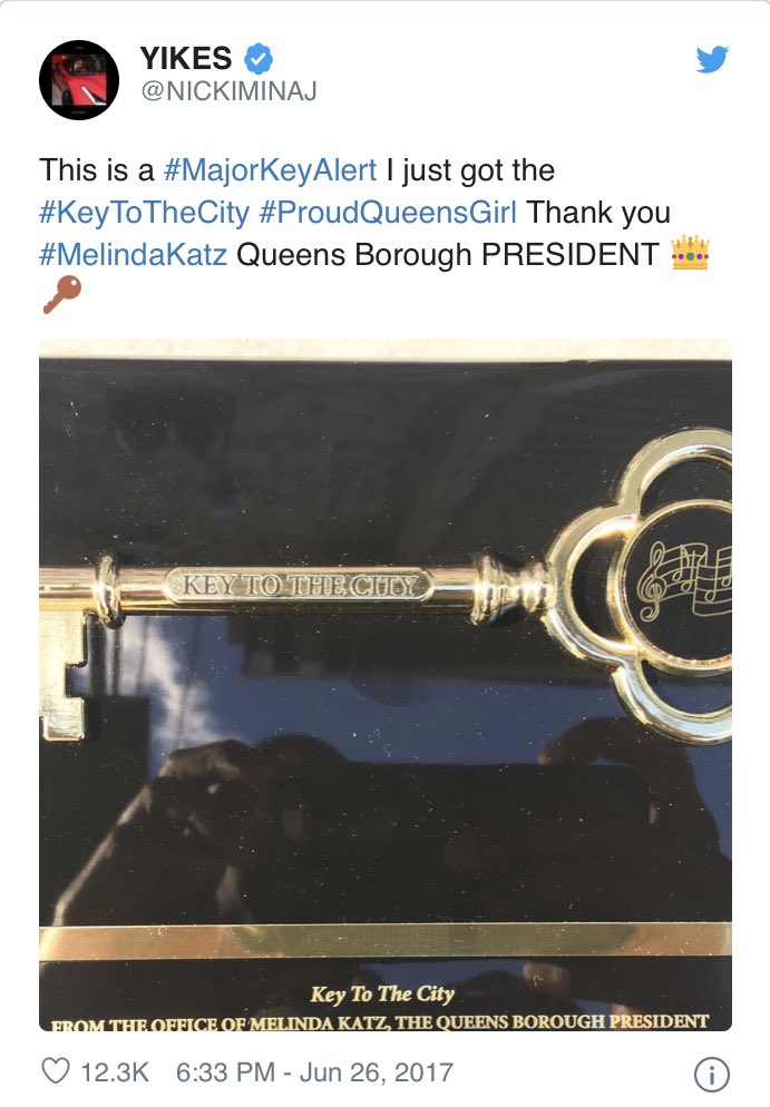 Nicki was born in Trinidad, but was raised in Southside Jamaica Queens, New York. Nicki received the key to the city in 2017.