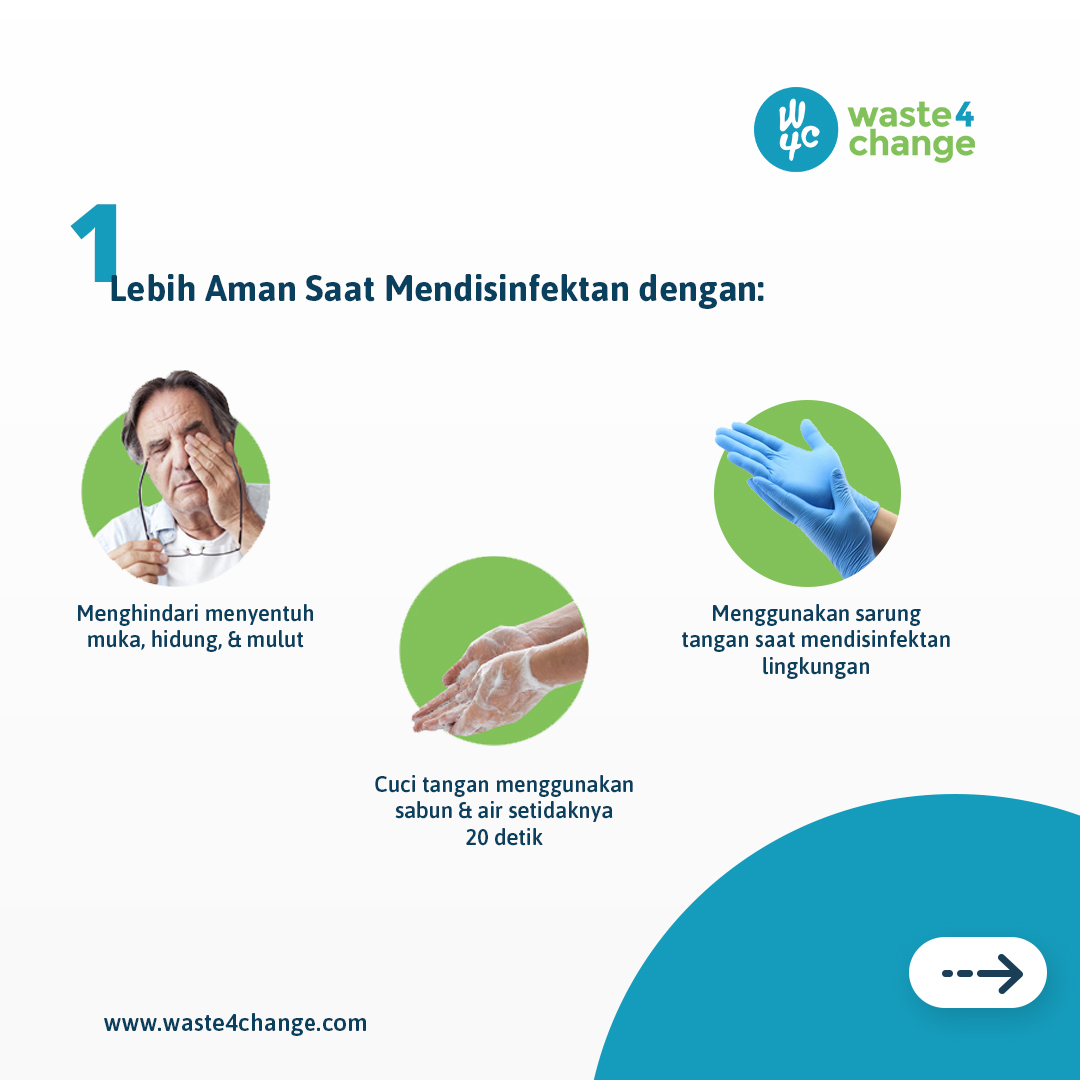 Tips 1👉 Lebih Aman Saat Mendisinfektan dengan:⁣⁣⁣

- Menghindari menyentuh muka, hidung, &amp; mulut ⁣⁣⁣
- Mencuci tangan menggunakan sabun &amp; air setidaknya 20 detik sebelum dan sesudah mendisinfektan⁣⁣⁣
- Menggunakan sarung tangan saat mendisinfektan lingkungan⁣⁣⁣