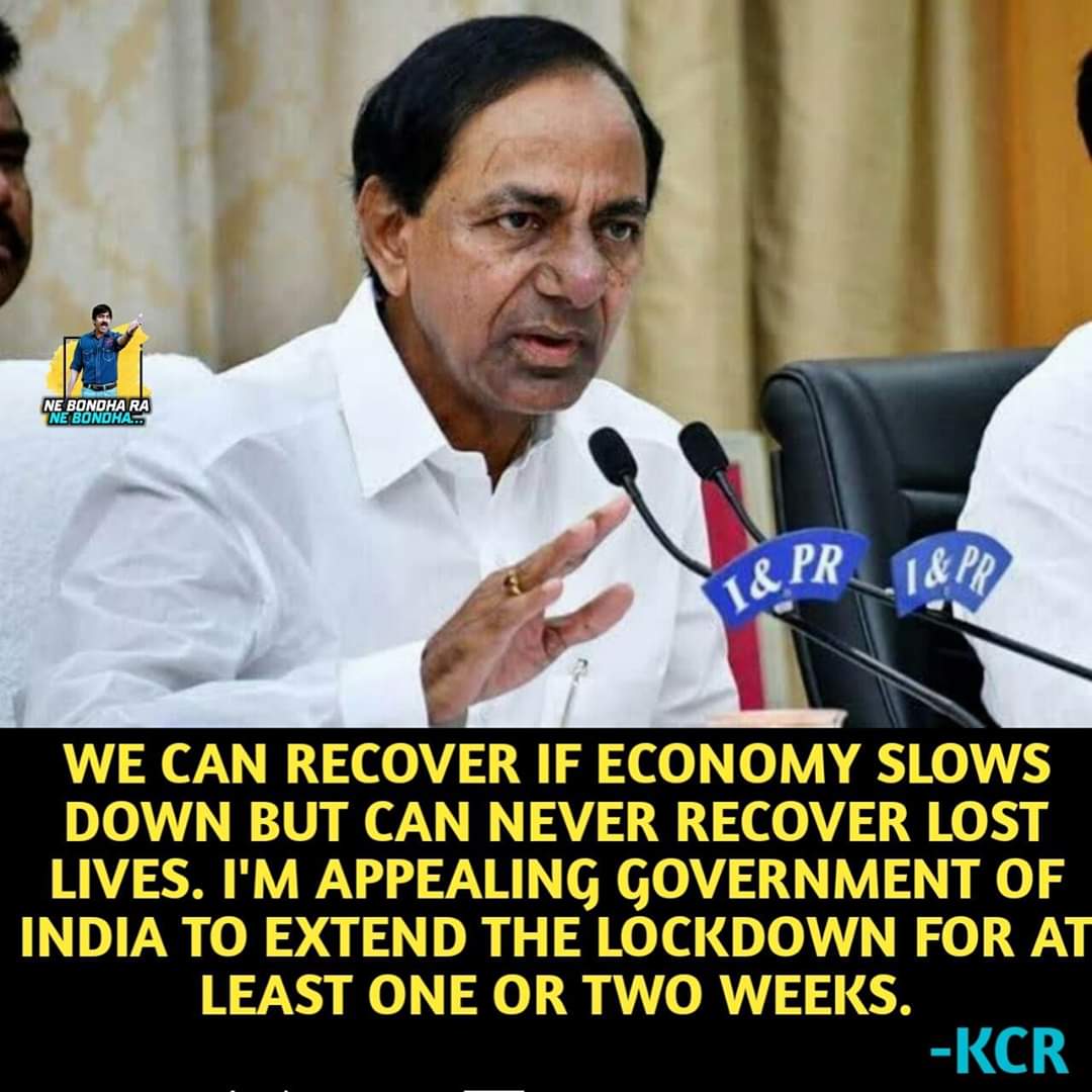 JitRo45's tweet image. &quot;We can revive the economy but not the dead. The human life is the most precious,&quot; ~ KCR

#lockdownextension