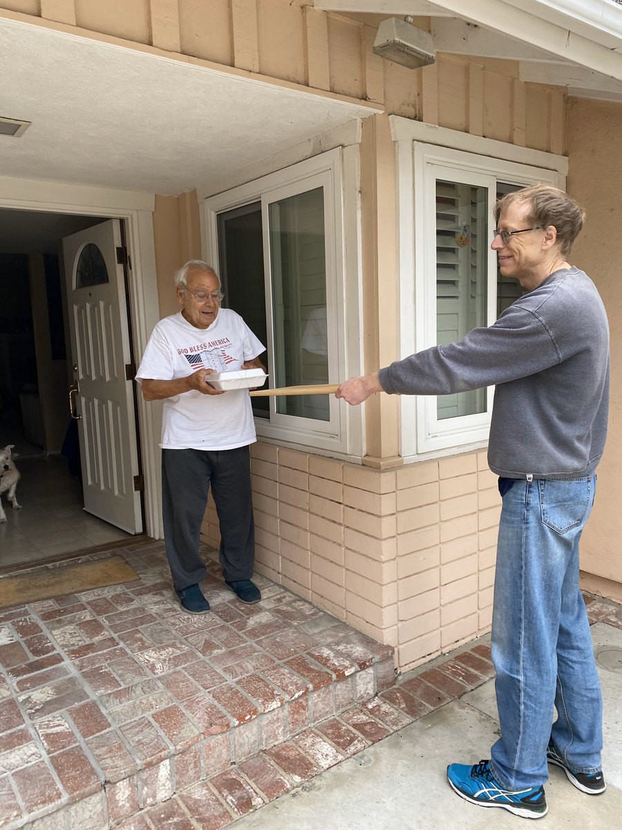 Scampers49's tweet photo. @TheGATakeout @Shift4Payments Hubby delivering Bear Pit BBQ Takeout to his 90 years young Father-in-law today during  #TheGreatAmericanTakeout #Shift4Sweepstakes https://t.co/2RwK5mE3q9