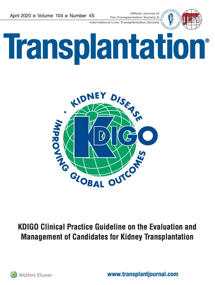 Excited to announce the publication of the KDIGO Clinical Practice Guideline on the Evaluation and Management of Candidates for Kidney Transplantation. Full guideline and supplementary materials available at
kdigo.org/guidelines/tra…

#kidney #transplant <a href="/ttsorg/">TTS</a>