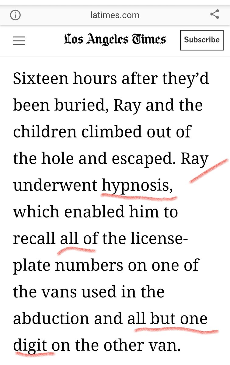 9)The hero of the story is Frank Edward Ray, the bus driver buried with the children, he helped them dig out and escape.Some curious facts hereHypnosis 2 near perfect plate numbersInitially he wouldn't let the kids dig