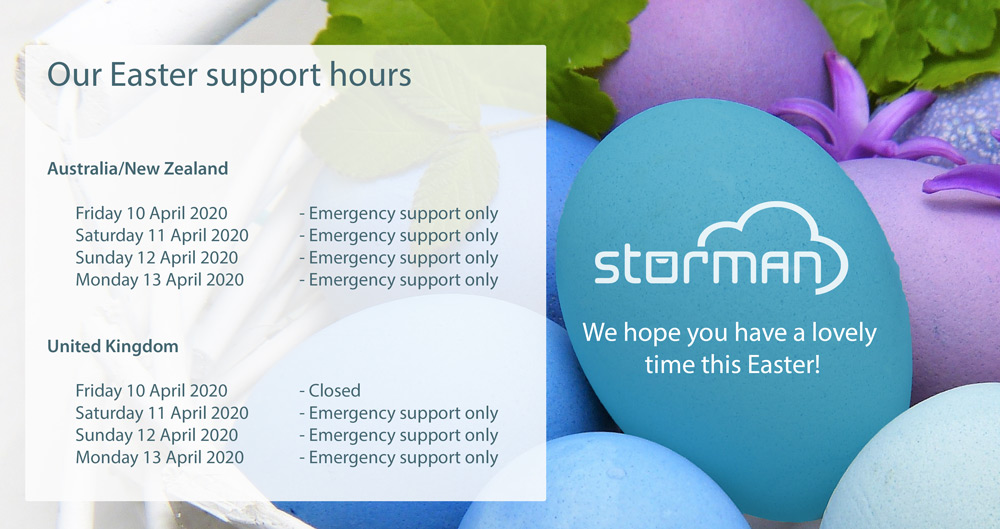stormansoftware's tweet image. We hope you will have a relaxing time at home this long weekend. Here is a summary of our Easter Support hours and our availability in an emergency. #storman #selfstorage
#software
