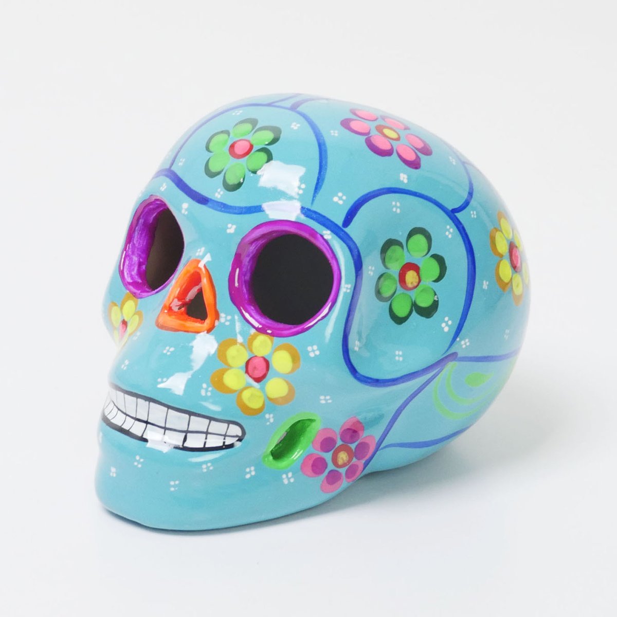 マライカオンラインショップ A Twitter メキシコのカラフルで陽気な骸骨の置物カラベラsサイズ カラーを追加して再掲載しました お部屋のアクセントやプレゼントに十分すぎる存在感 おすすめです T Co Dzxglsj7a5 カラベラ メキシカンスカル