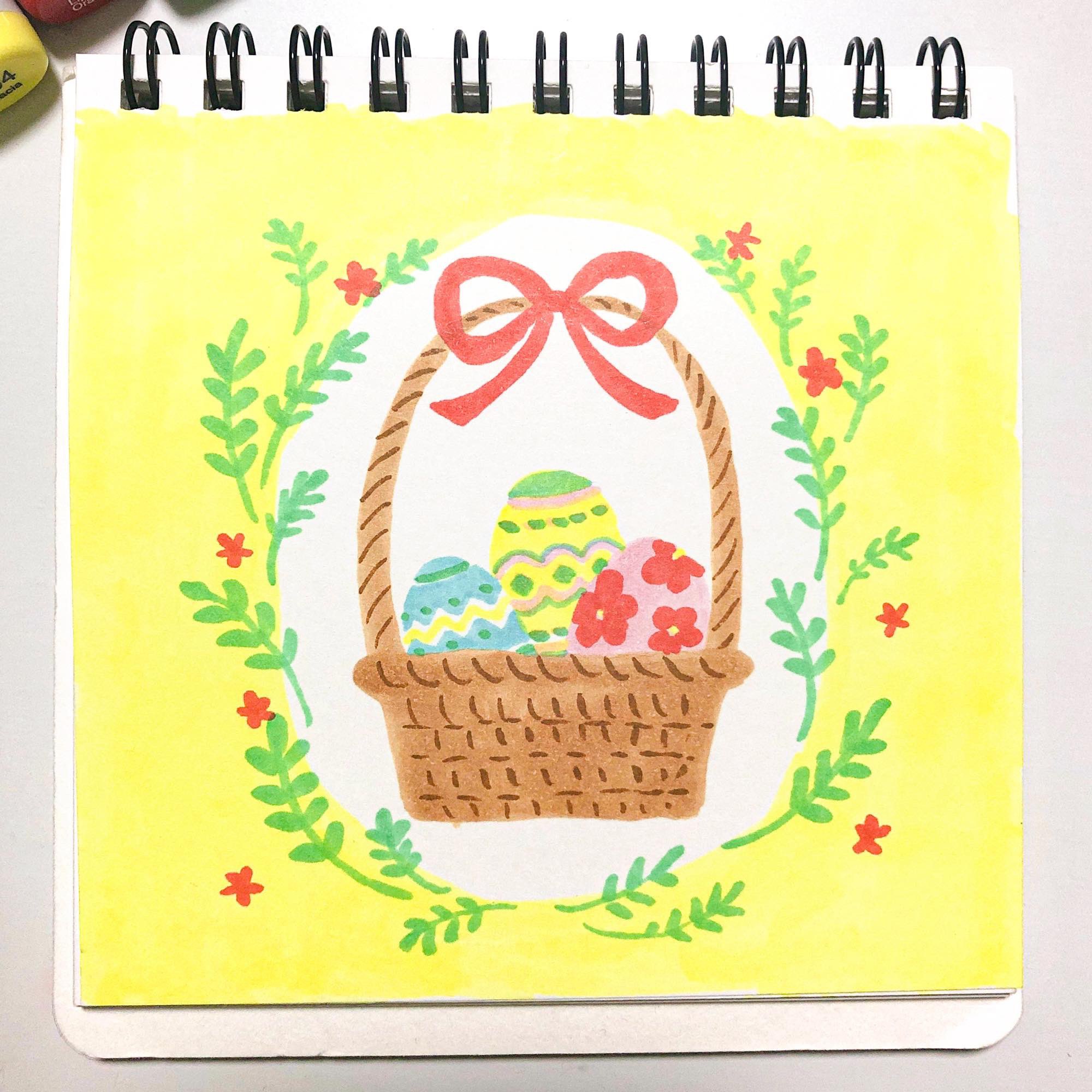 コピック公式 Copic Official Happy Easter Week 近年日本でも目立ってきた イースター を祝うカラーは明るいものが多く 見てるだけで元気になれます ですので今回は黄色 Y04 でたまご型に枠を縁取ってみました 小さめの紙なら塗りつぶすのも簡単