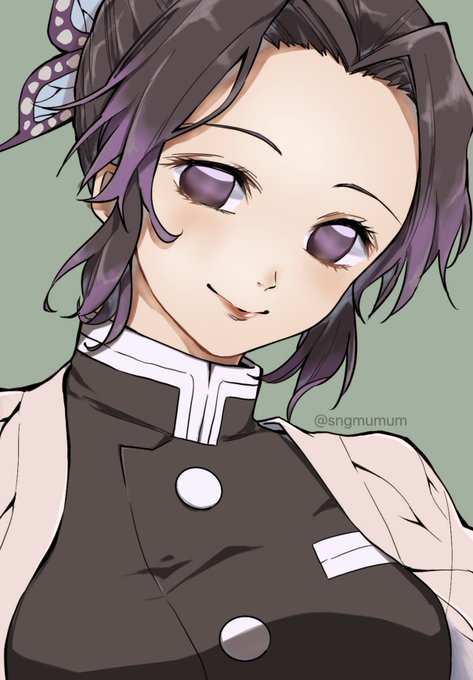 rodlyさんがTwitterに投稿した胡蝶しのぶ(鬼滅の刃)のイラスト。