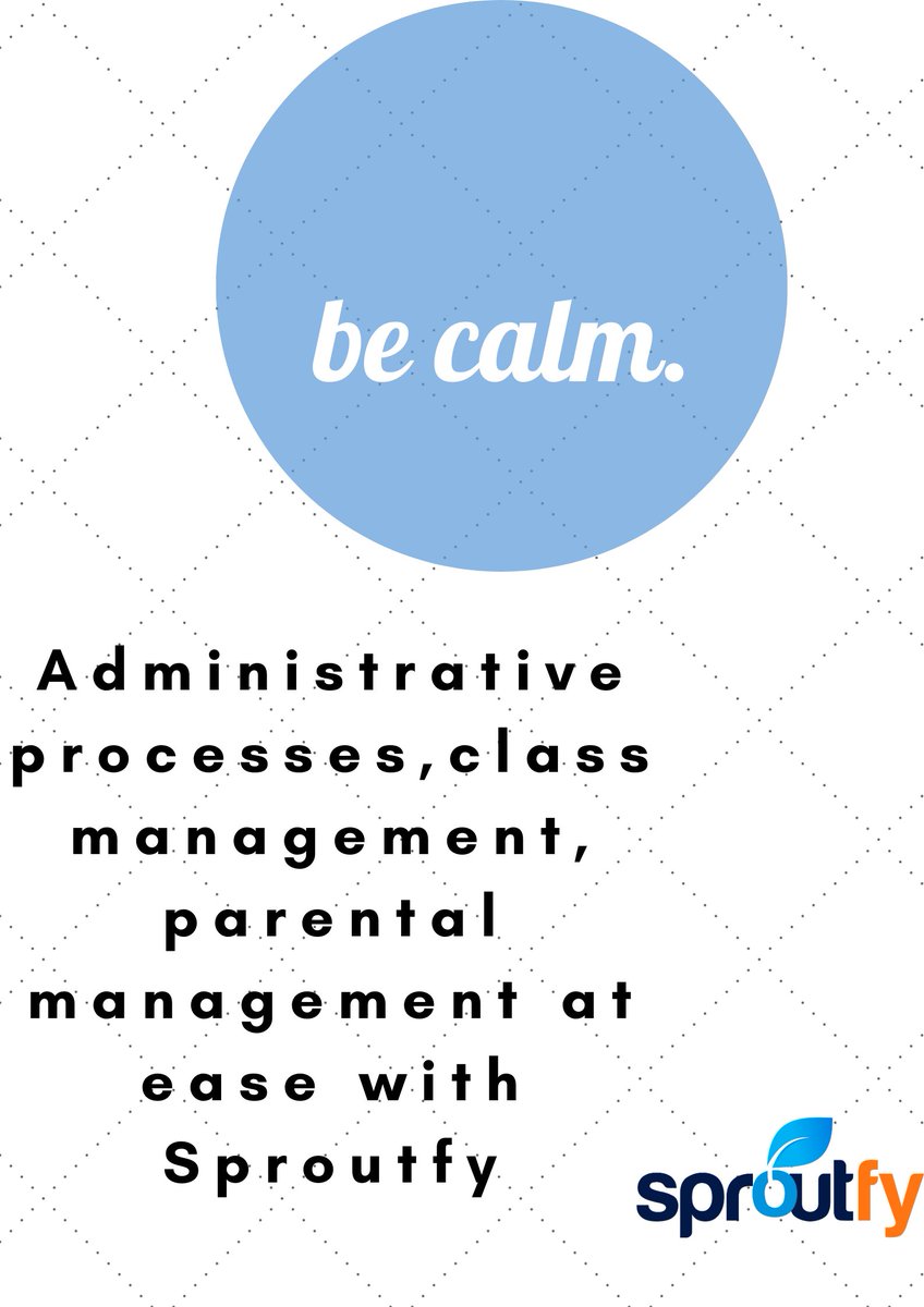 Sproutfy is a #school #management and #communication system. Through our platform your school is able to ease various functions such as admission, attendance and fee management. You can also communicate with the parents directly on  phones #WednesdayThoughts