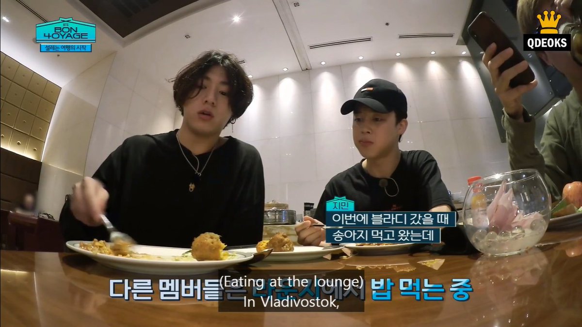 42. Jimin mentioned the Russia trip on Bon Voyage 4 (first episode aired in November 2019)! He went to Jeollado-Paris-Hawaii (with Sungwoon)-Busan-Russia (with Seongwu).. a well-spent vacationhe said he ate some veal while in Vladivostok~