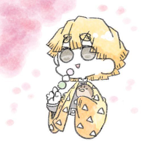 ふたまる🥑さんがTwitterに投稿した我妻善逸(鬼滅の刃)のイラスト。