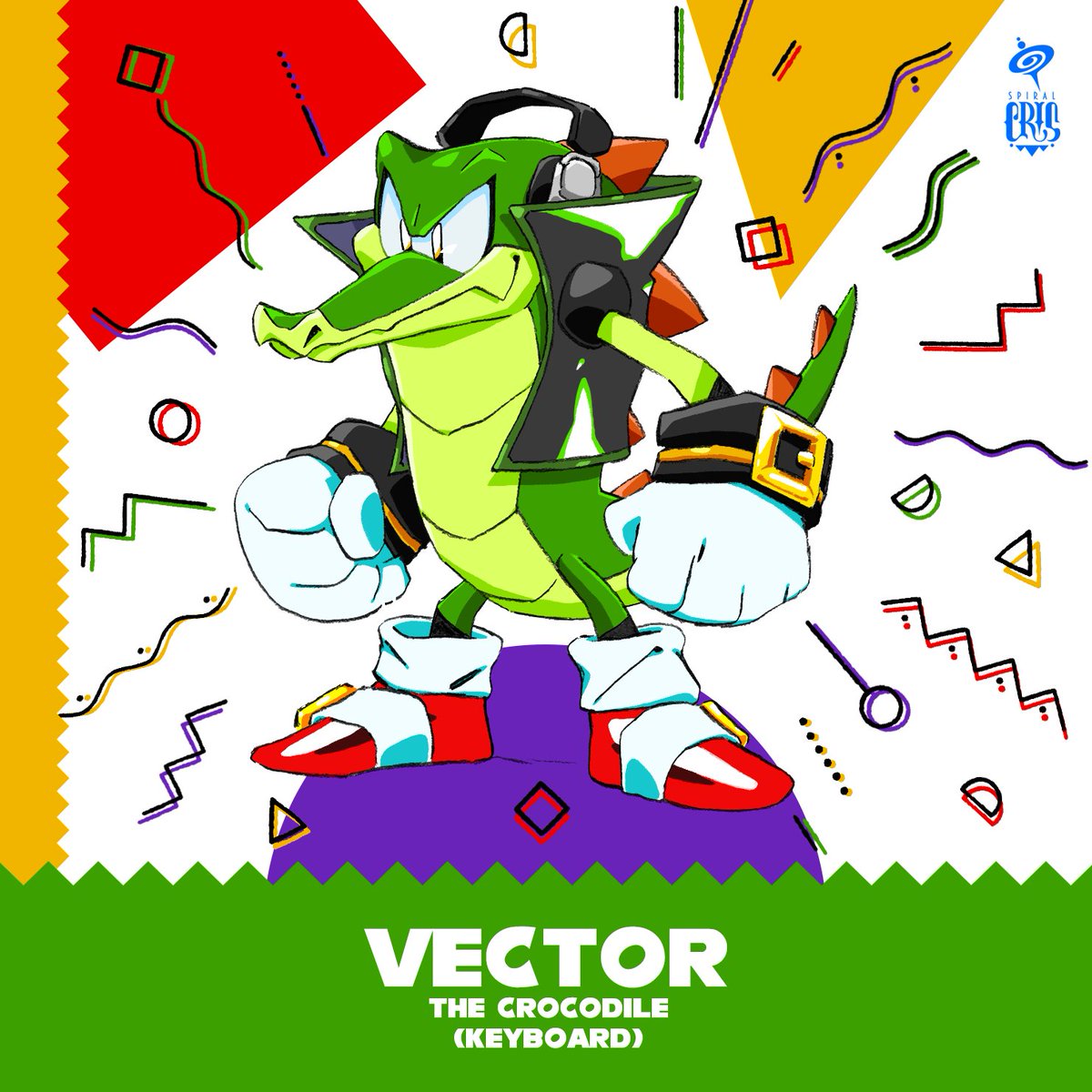 Vector has a fleeting and interchangeable passion with music and money. He was the first to join the band and the first to withdraw. In the present he still remember the good times with The Red Kicks. We can see a similar spirit with his partners at the Chaotix Detective Agency.