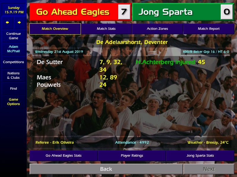 ....Go Ahead Eagles start the 19/20 season in explosive fashion with 17 goals scored as they top their KNVB Beker group and 7 goals in their 1st 3 league games. They arrive at their first big test in the top league as Ajax travel to De Adelaarshorst in mid-September   #CM0102