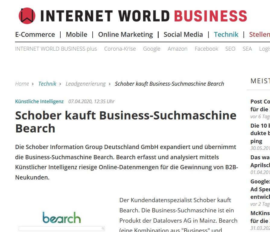 SchoberGroup's tweet photo. "Je besser die Daten, desto besser die KI" - sagt Prof. Gentsch und begrüßt den Kauf von #Bearch durch #Schober: via @internet_world: -
https://t.co/BOziGTvdPo
#Leadship durch KI? - Was meint Ihr? https://t.co/08mbAmG5bL