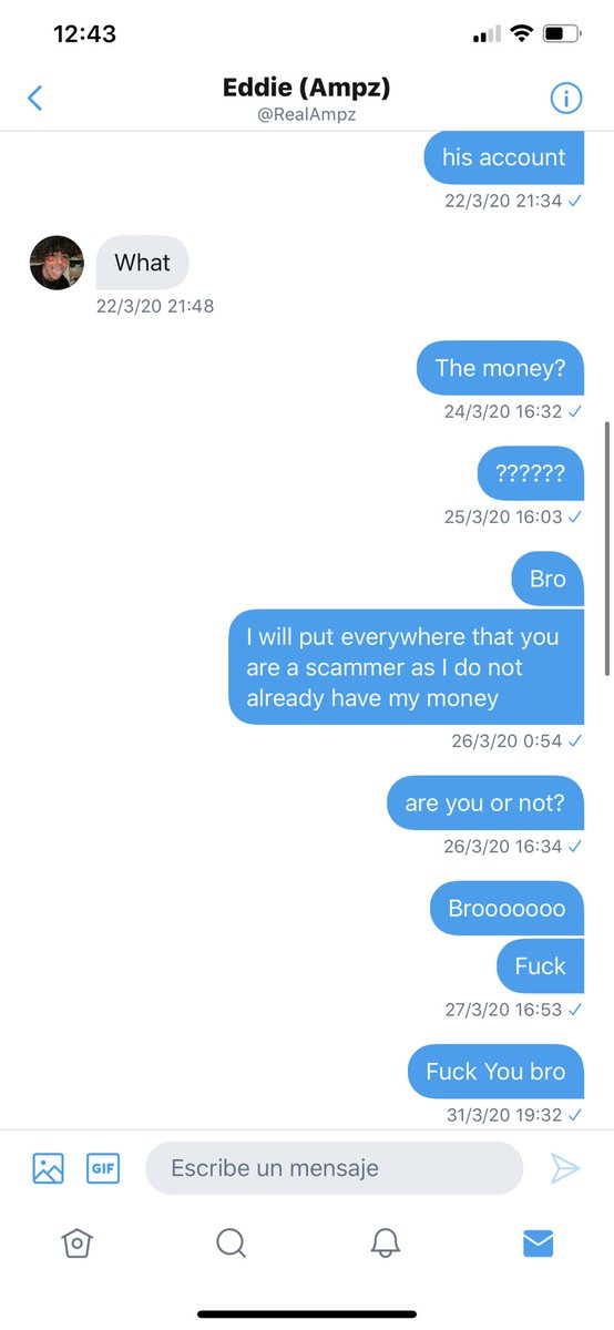 RompidoRaul's tweet photo. He is a scammer, he scammed me 1 month ago 1000 euros, he always has an excuse not to return my money @2kscampolice @RealAmpz @DFClan2k https://t.co/xgYQ72Ikql