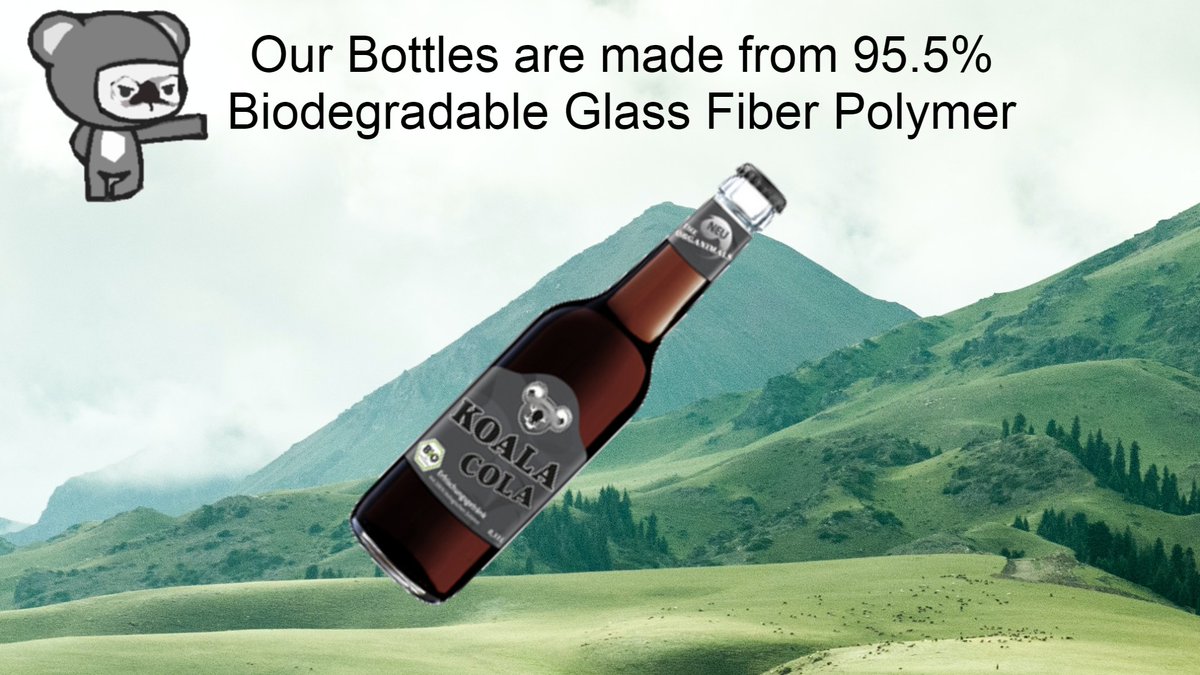 Our bottles are 95.5% biodegradable just for the environment and all of the koalas out there.
Stay safe and #StayAtHome and #SaveLives 
#drink #cola #environment #koala #naturelovers