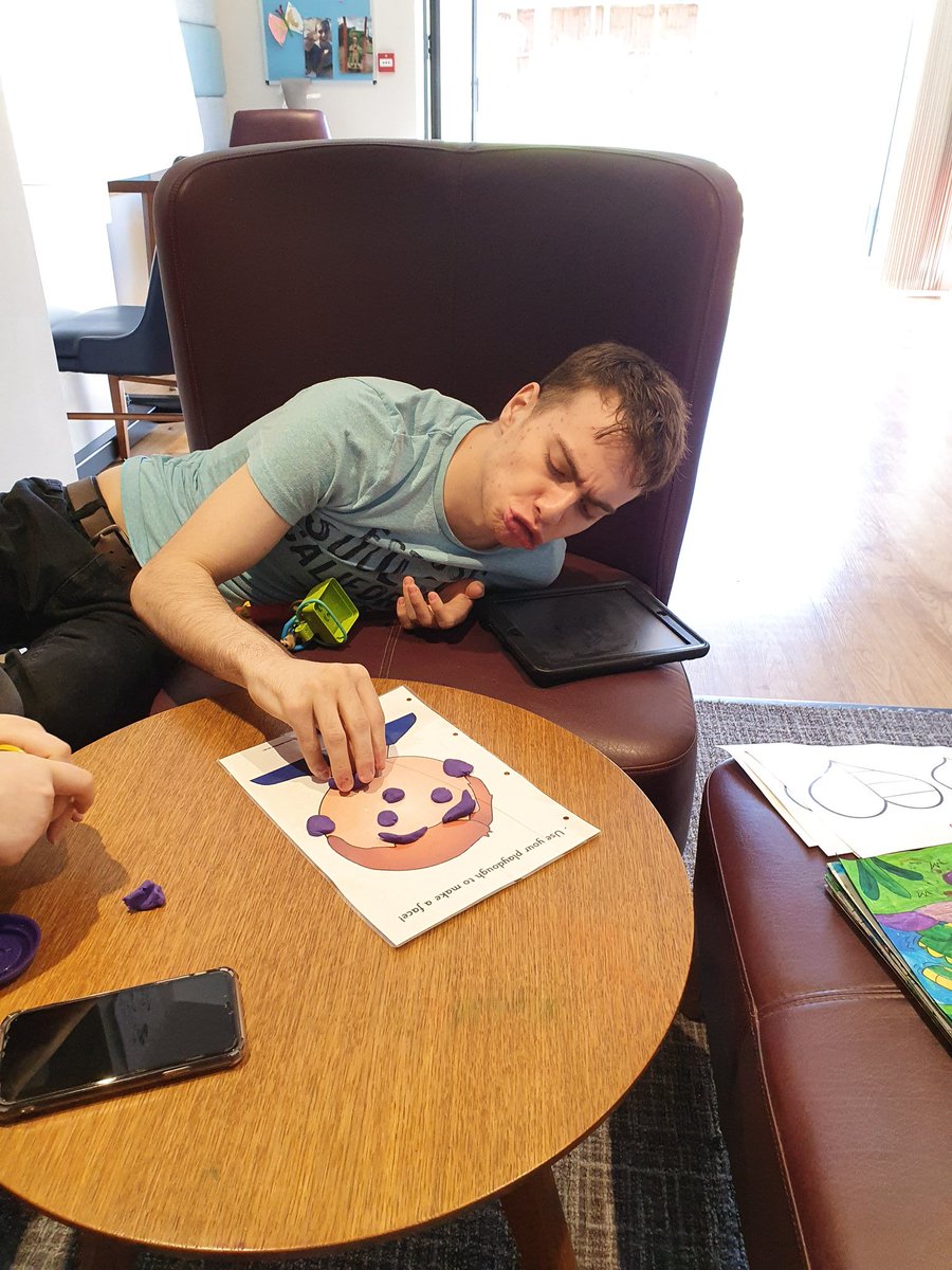 Cascade_Cohen's tweet photo. Harry is working on understanding his emotions today... Harry is using play dough faces and his own face to understand what they look like, happy and angry are featured in this tweet!! #emotionwork #autismaware #cascadecare #educationathome #enablenotlable https://t.co/gp9b1GlS0f