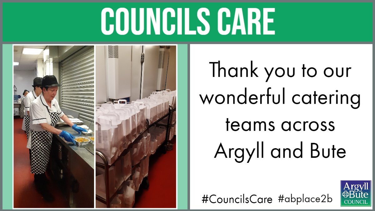argyllandbute's tweet image. A huge thank you to our wonderful catering teams across Argyll and Bute who are continuing to provide free school meals to our children. Here is a snap from our team in Oban yesterday. #abplace2b #CouncilsCare