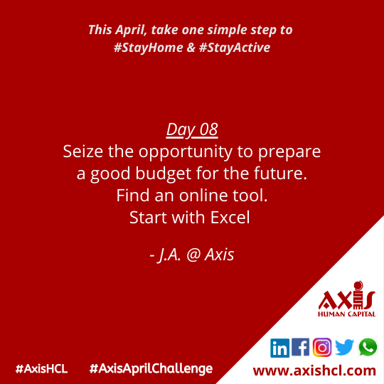 axishcl's tweet photo. Day 8- Budgeting.
#AxisHCL
#AxisAprilChallenge
#StayHome
#StayActive https://t.co/NmdYQiWOOD
