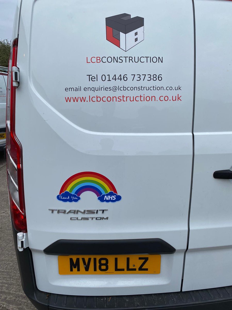 I 💙my bro in law Malachi Doyle a bit more now his new firm are putting these rainbow signs 🌈 on all their vans in recognition of NHS staff thanks to Liam Bevan &amp; Rhydian James and all their team supporting the community <a href="/CV_UHB/">Cardiff and Vale University Health Board</a> 🙏🏼<a href="/Health_Charity/">Cardiff & Vale Health Charity</a> 
@lcbconstruction
<a href="/dragon_signs/">Dragon Signs</a>