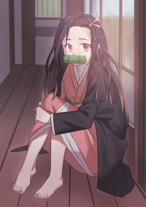U.T.S.NさんがTwitterに投稿した竈門禰豆子(鬼滅の刃)のイラスト。
