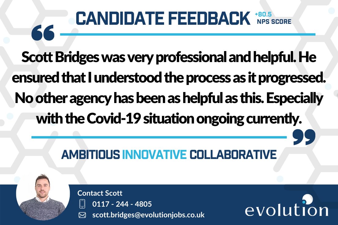 Well done to Scott Bridges for the excellent candidate feedback! 😁👏
