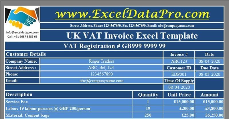 ExcelDataPro's tweet image. Download UK VAT Invoice Excel Template exceldatapro.com/uk-vat-invoice/