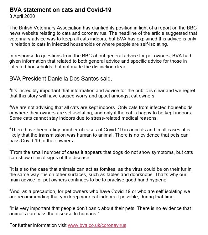 catchatcharity's tweet photo. With lots of confusing information around #COVID19 and #petsunderlockdown the @BritishVets have released this statement. Please also see updates on the Cat Chat website: https://t.co/j1AYUMfpt3 #coronavirus #lockdown #CatsOfTheQuarantine #CatsOfTwitter Please RT https://t.co/LfyR36RSXM