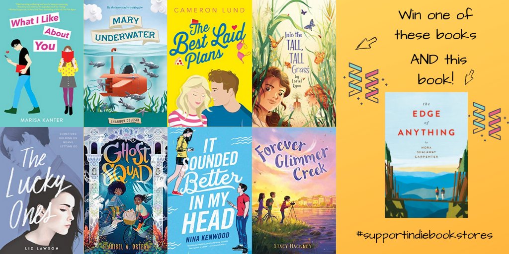 norawritesbooks's tweet image. #giveaway part 3 to #supportindiebookstores and #springdebuts INTL ok!
To enter, F me, RT, &amp;amp; comment with 1 of 8 titles on the left. Winner gets that book &amp;amp; my debut The Edge of Anything! 
Tag = extra entry 
#springreads #bookschangelives #bookboost #yareads #mgreads #Read #books