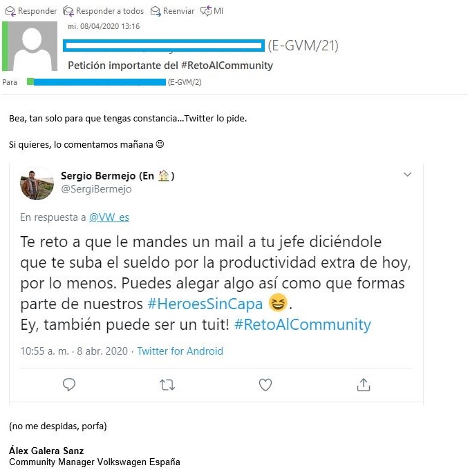 VW_es's tweet photo. @SergiBermejo Tus deses son órdenes, @SergiBermejo. ¡Ya te informaré! https://t.co/I5sC4jmUKs