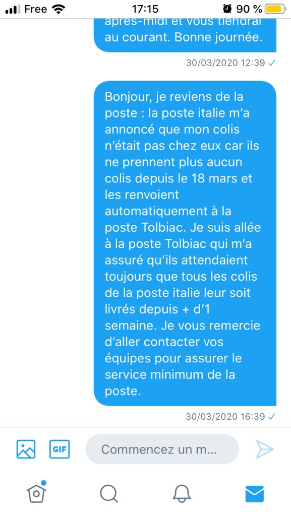 La Poste on Twitter "Je suis navrée de cette situation. Face à la crise sanitaire actuelle