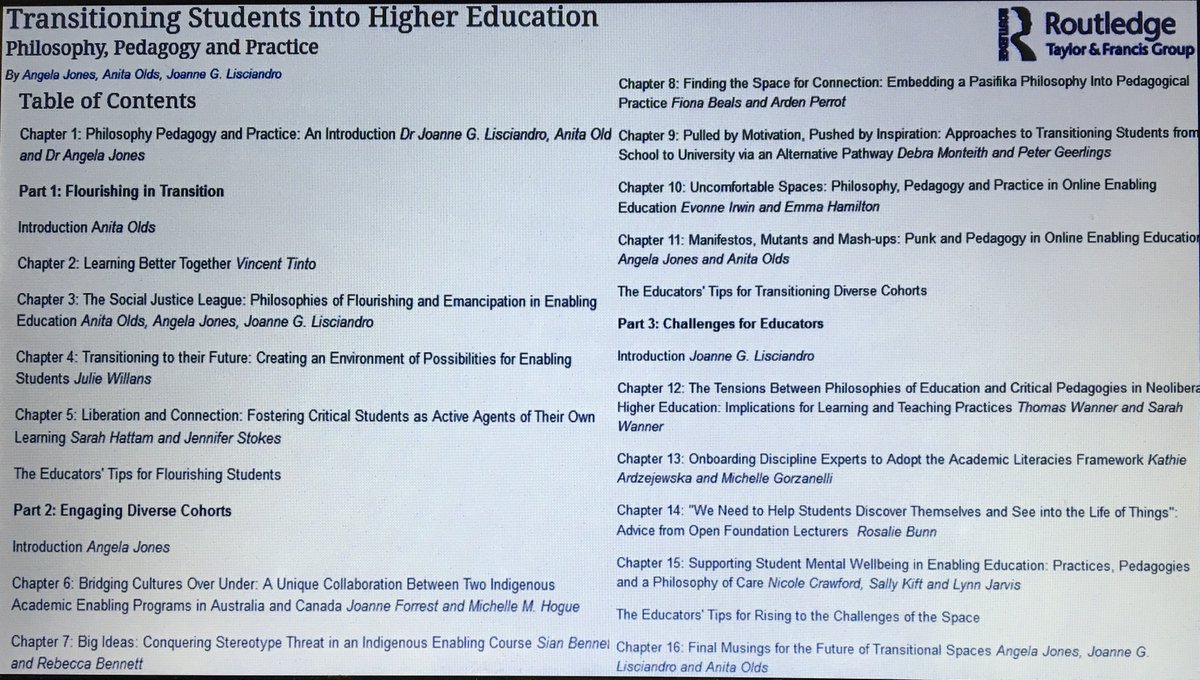 KiftSally's tweet photo. Super proud
New chapt in new book (got today!) w fabo @NCSEHE @NLCrawfordTas &amp; @UTAS_ Lynn Jarvis
Thx @MurdochUni Jones Olds &amp; Lisciandro
Practical tips &amp; Tinto😍
Bonus #TransitionPedagogy trident (true!) in 'Social Justice League' chapt
@NCSEHE @NAEEA01 
https://t.co/Y4pds9ORI7 https://t.co/zuGag4X4e9
